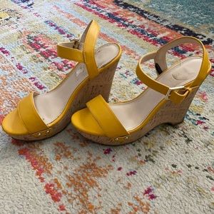 Yellow Nine West Wedges